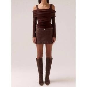 NEW SOVERE elaian long sleeve top in raisin